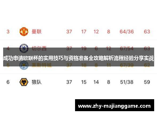 成功申请欧联杯的实用技巧与资格准备全攻略解析流程经验分享实战